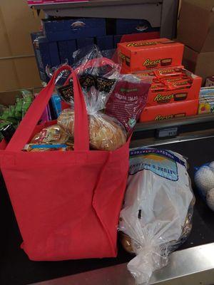 Potatoes, sweet, potatoes,  sliced sourdough bread, bagels, Italian salad mix, white onions, and assorted crackers.