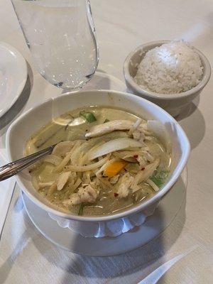 Lunch Green curry with chicken