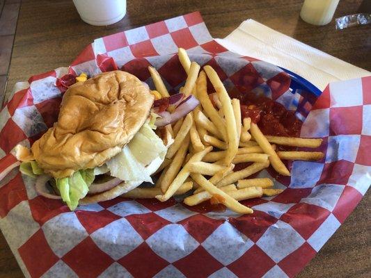 Now that's a burger! Great fries too.