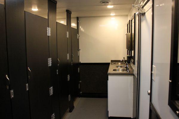 10 Station Restroom Trailer Interior