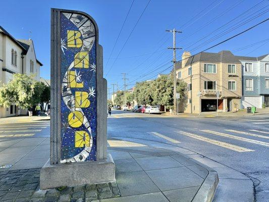 Tile street sign