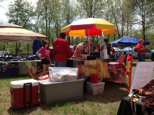 Having fun and serving awesome food at an outdoor festival in Vine Grove, Kentucky!