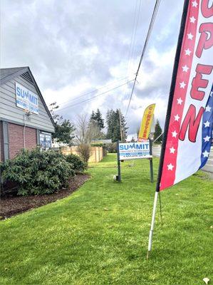 The front yard of our store facing the road.