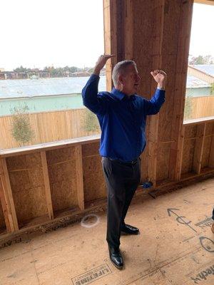 David M, head of our new construction team, checking the progress of one of the new construction homes we're working on.