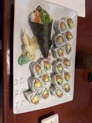 Salmon Avocado Roll, Salmon Avocado Hand Roll