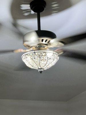 Elegant crystal ceiling fan.