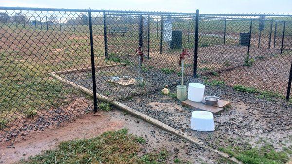 The water station in both the small and the big dog park