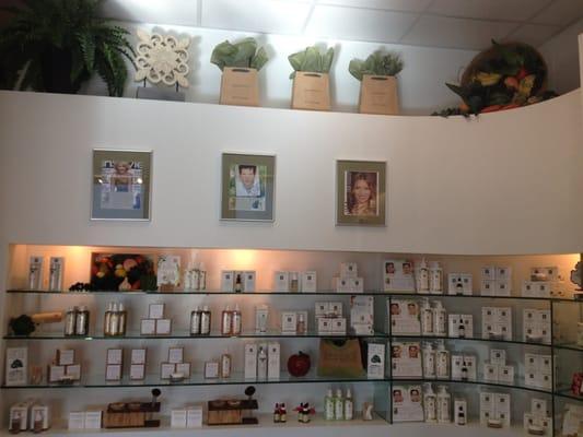 Front retail space with Eminence Organic products!