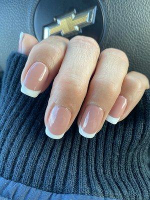 French manicure gel - kinda too pink in the daylight