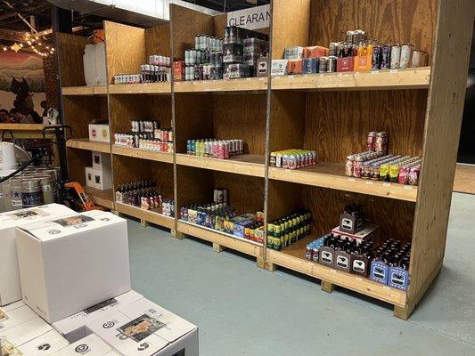 More bulk offerings, plus a pallet of mead ready to ship in the foreground.