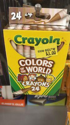 People colored crayons