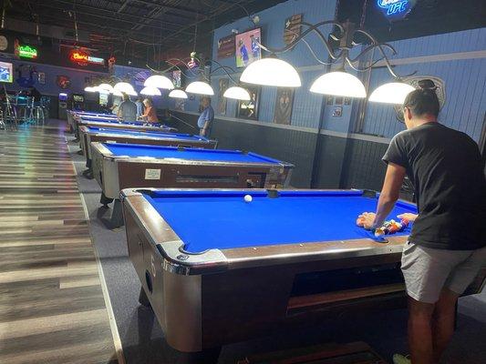 Awesome coin operated pool tables (but the people are even better!)