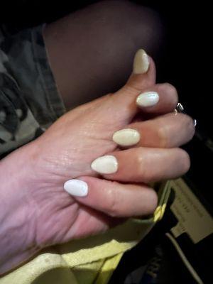 White almond shape w chrome! Loved it!!