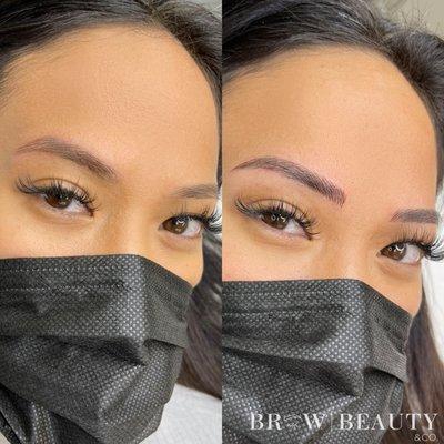 Natural microbladed brows.