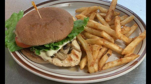 Chicken and Mushroom Hot Sandwich