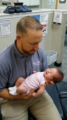 Smiling during her 1st adjustment! Healthy Families= Happy Families