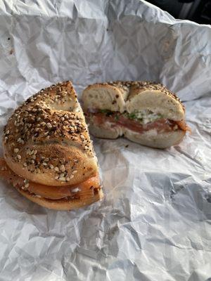 Salmon breakfast sammie