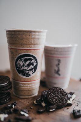 Blended oreo with coffee or available as a shake