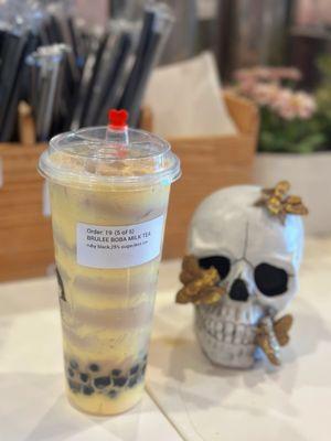 brulee Boba ruby black Milk Tea