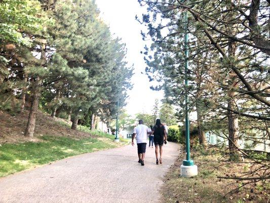 Walking up the trail to the amphitheater