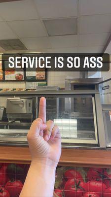 Bad service while in the restroom