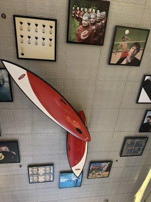 Surfboard ceiling clock (time was off)