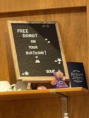 Free donut on your birthday