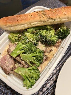 Love Pasta - steak Alfredo with broccoli