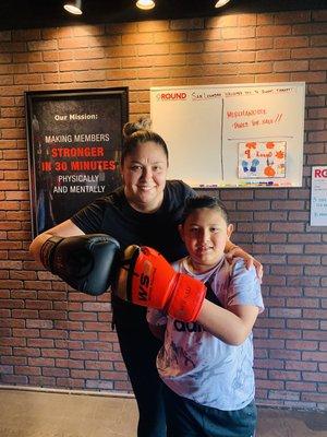 Mother and son love working out together!