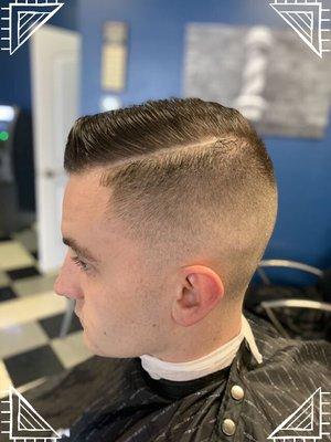 Haircuts and shaves 7 days a week! This haircut was done by Mitch. Call ahead to save your spot today.