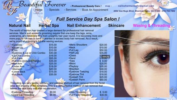 BF Waxing Threading Service Price