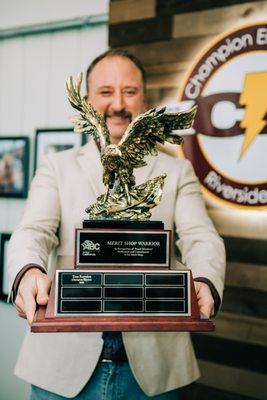 President Tom Rowden receives 2021 Merit Shop Warrior Award