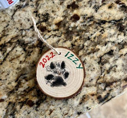 Paw print ornament