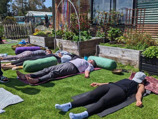 Restorative Yoga and Sound Healing at Shelldance Orchid Garden by The MATS Pacifica!