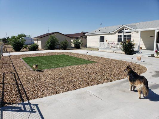 After the turf and rocks were finished.