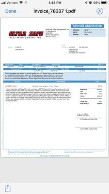 Invoice from my first visit, this is really sad and gross.