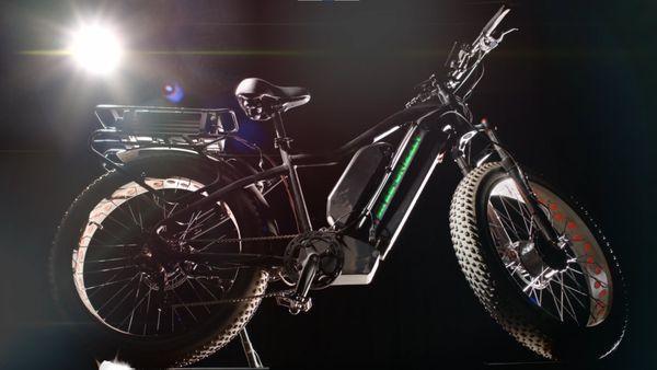 High performance electric bike by UltraTRX in the studio for photography and video