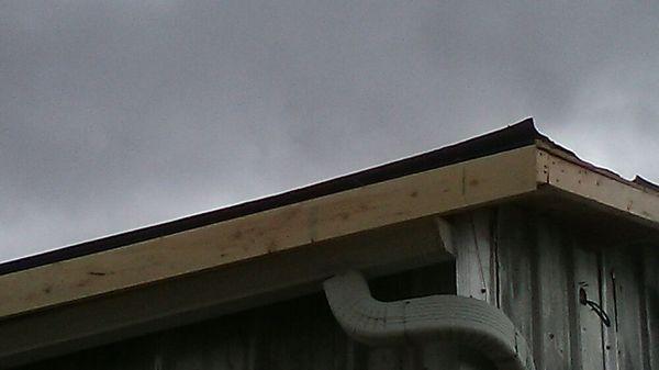 Fascia board finished product before the drip metal or gutter is installed