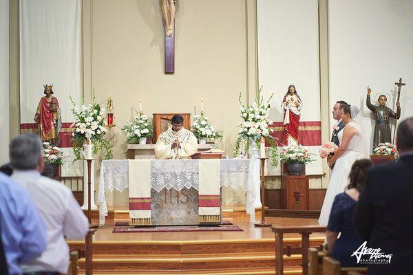 Fr. Jay celebrating a wedding Mass in October 2017