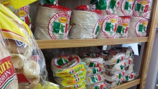 Imported tortillas, cookies and bread.