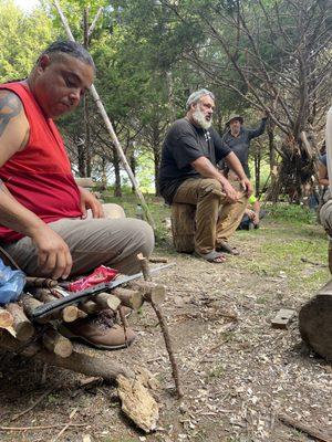 Mr. Hamlin doling out some pretty impressive knowledge on making shelters, fire and obtaining food in the wilderness.