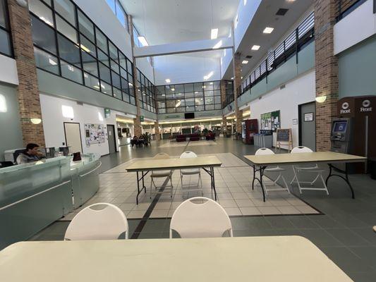 The spacious areas of the inside of the campus