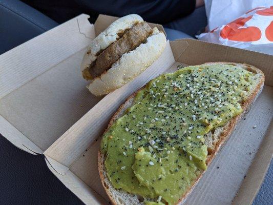 Avocado Toast and Impossible Sandwich. The toast is amazing!!