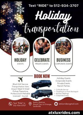 Holiday Transportation for your Events & Airport