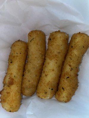 Lukewarm Frozen 6 Piece Fried Cheese Sticks