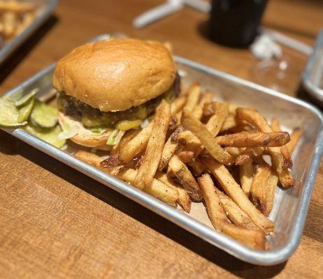 Loyo burger and fries