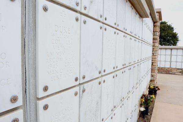 Inside one of the three columbarium sites.