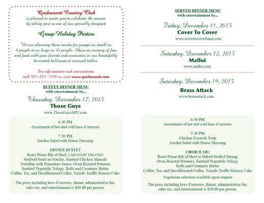 Call today to book your holiday party!