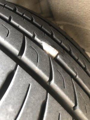 Metal lodged in tire