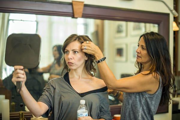 Hair and Make up session.